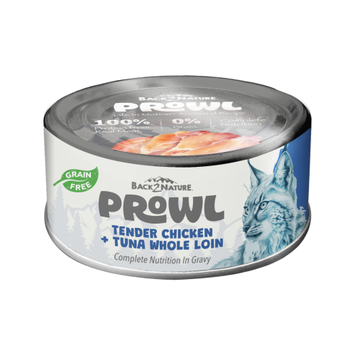 Back2Nature - Prowl #CP003 All Life Stages ((Tender Chicken + Tuna Whole Loin)) in Gravy Grain Free 嫩滑雞肉+吞拿魚柳貓罐 全齡貓肉汁 無穀物主食罐 75g